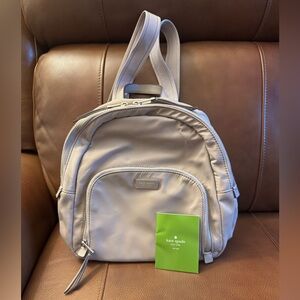 Kate Spade nylon soft taupe nylon backpack purse